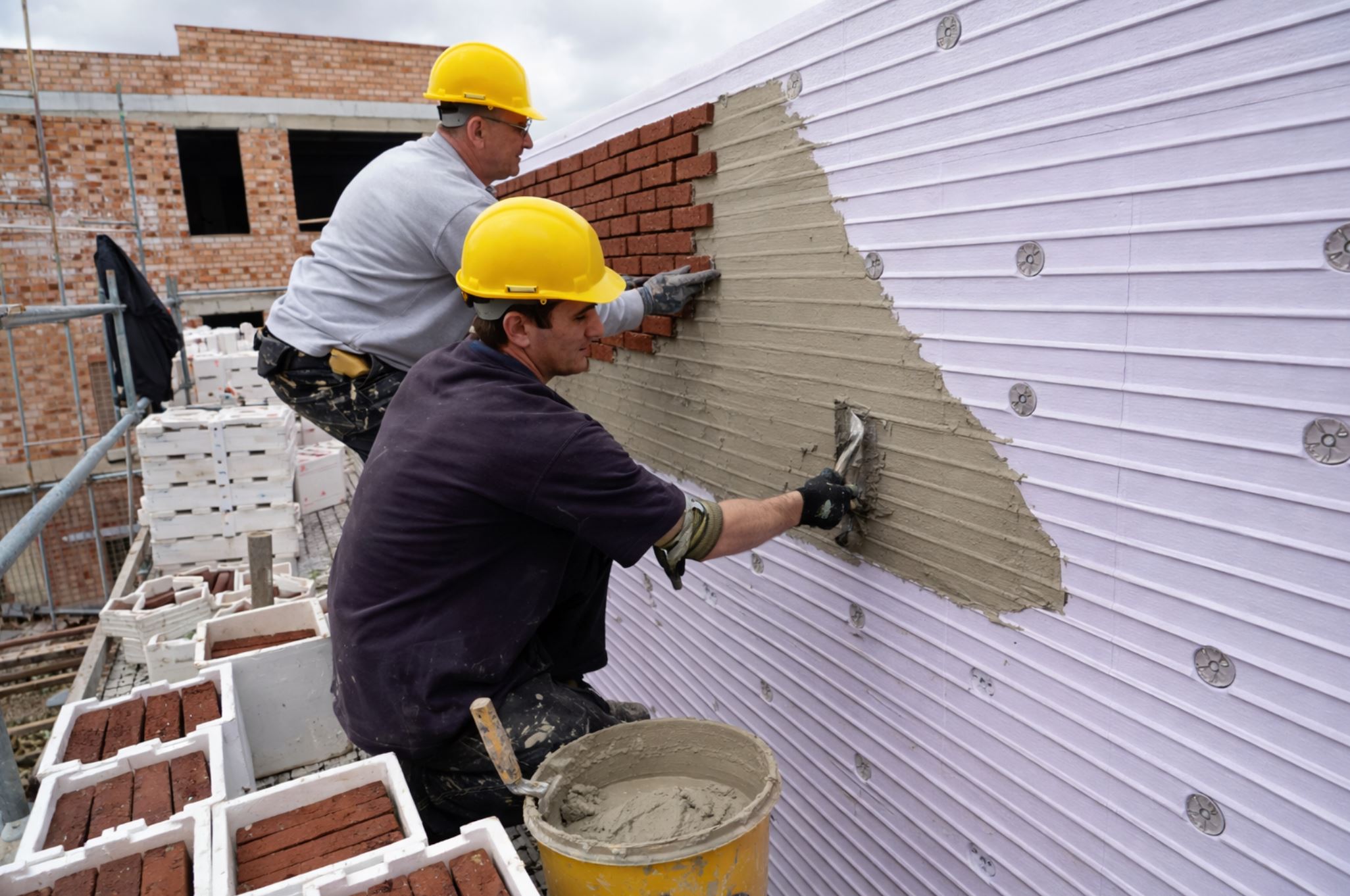 Фасадная панель утепления ППС 20 мм с направляющими под клинкерную плитку RF, размер 540х1000х20 мм