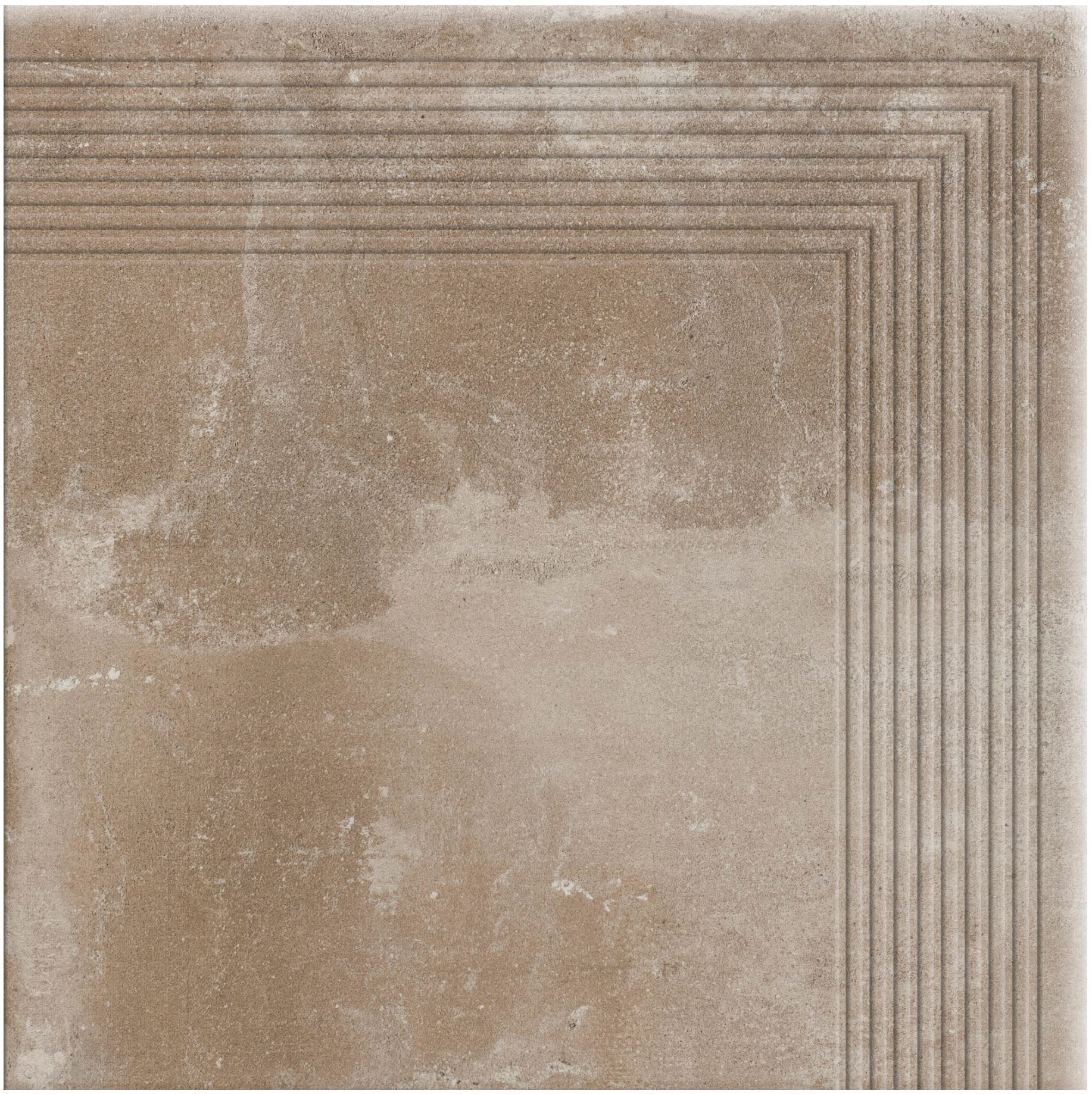 Клинкерная угловая ступень с насечками противоскользящая Cerrad Podloga Piatto sand 300*300*9 мм