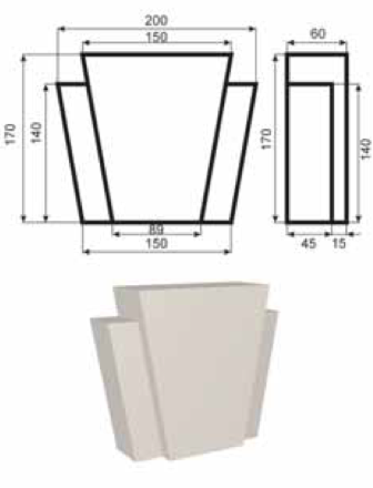 ЗАМКОВЫЙ КАМЕНЬ для отделки окон Фасада и Интерьера - лепнина, декор из пенополистирола ЗВ-170/1 170*60*200 мм