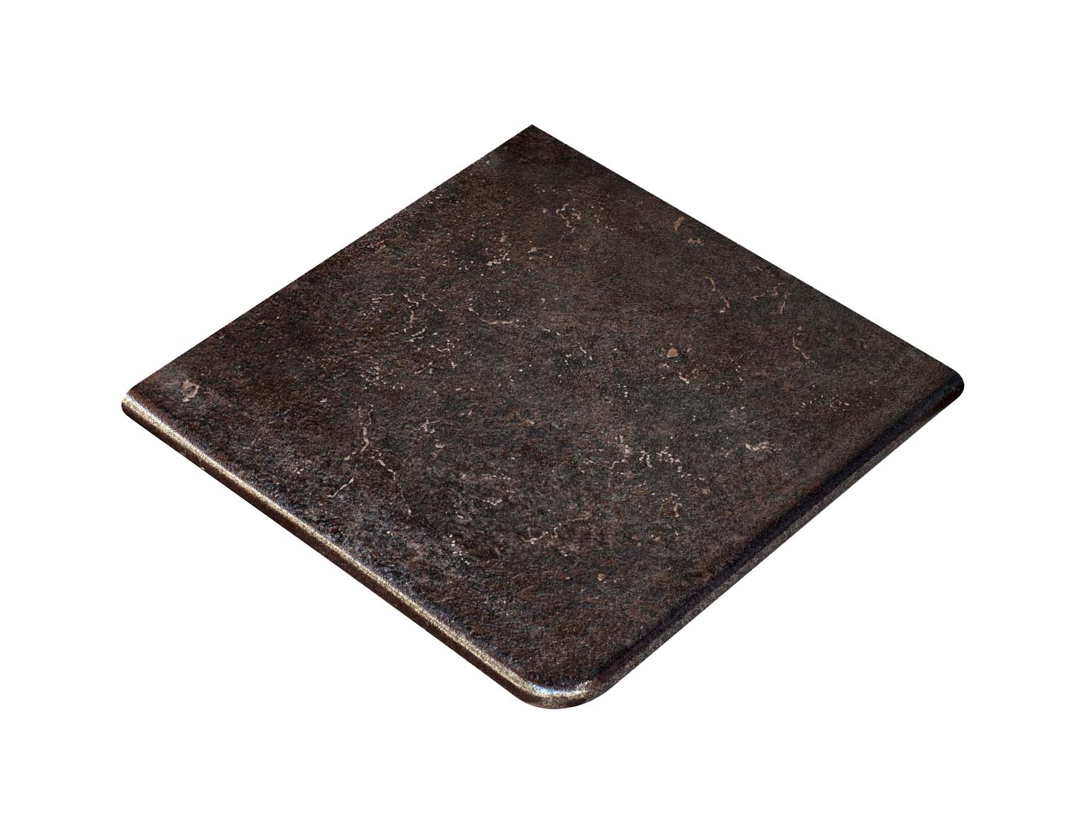 Metalica Basalt Exagres 330*330*12 мм, клинкерная угловая ступень флорентинер с капиносом, противоскользящая