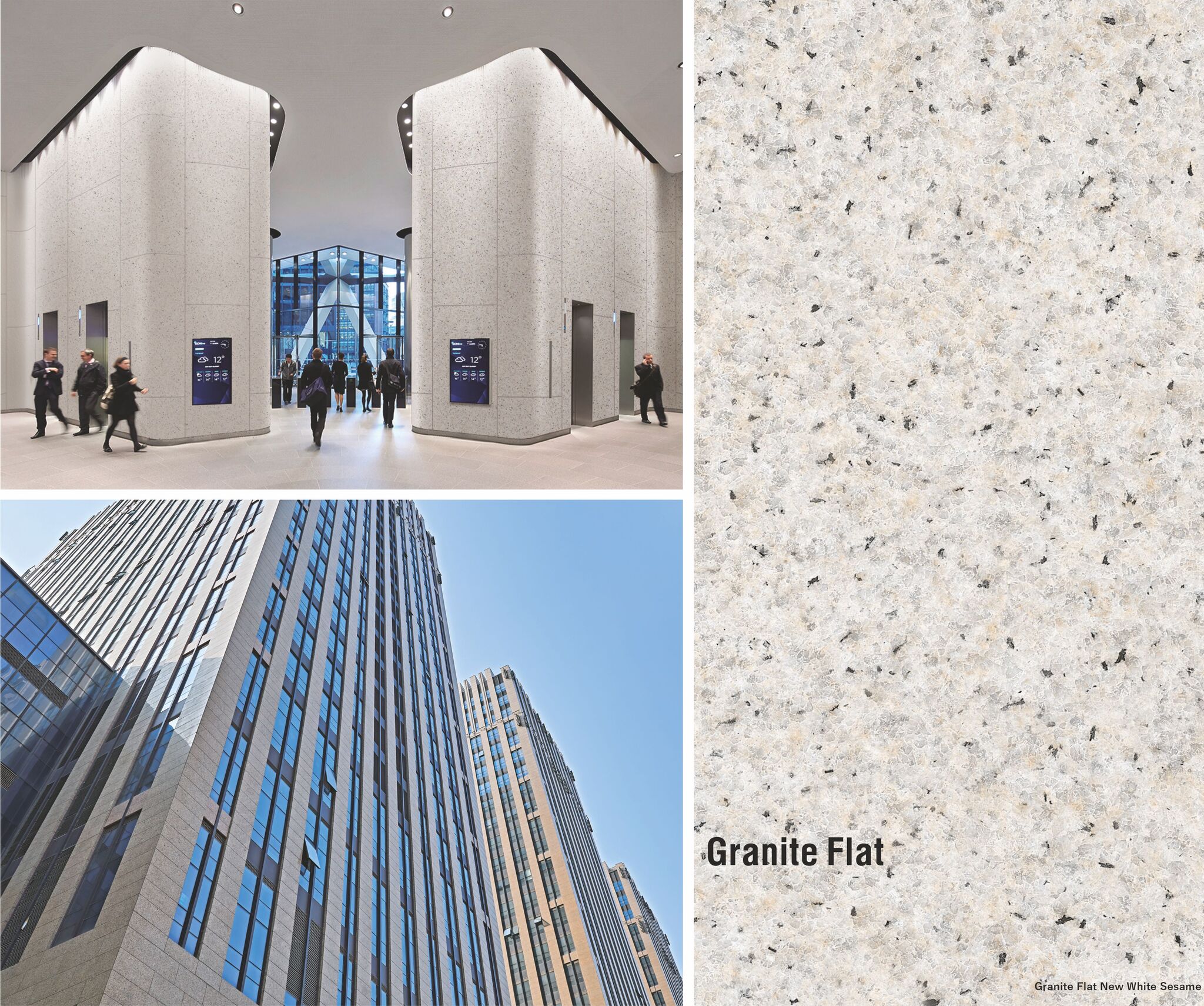 Granite Flat New White Sesame (светлый гранит с тонким зерном и мягким блеском)  гибкий камень 3000×1200 мм