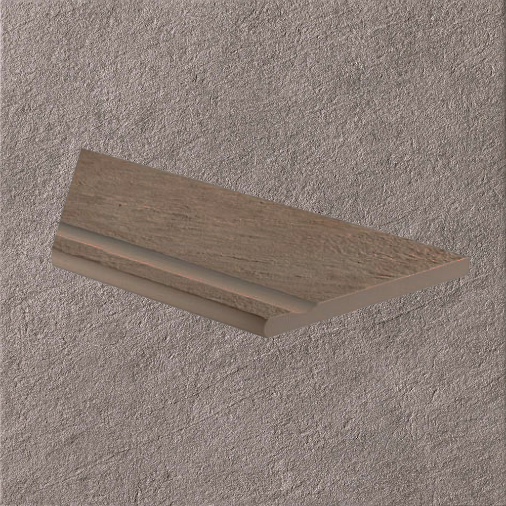 Тротуарная плитка Серо-коричневая Lastra. Спец. Элемент- Бортик Угловой Бассейн Лс 30x60 Клиф Гриджио \ Cliff Grigio Piscina Angolo Sx 300х600х20мм