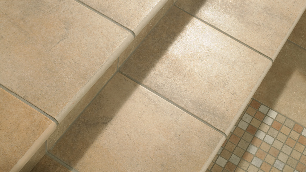 Клинкерная ступень флорентинер противоскользящая плитка Stroeher KERAPLATTE AERA 725 faveo 340*240*12 мм