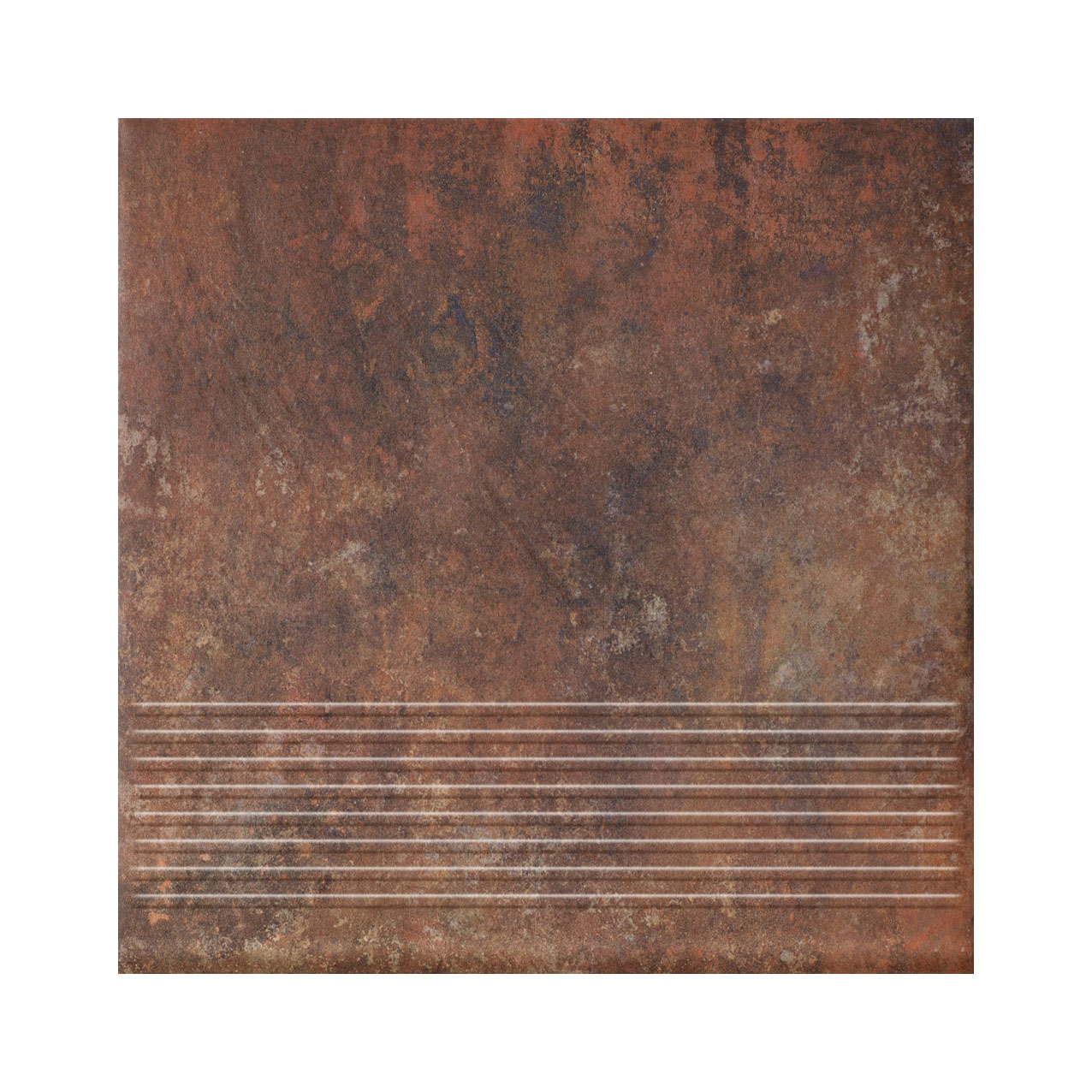 Arteon Rosso клинкерная ступень с насечками плоская противоскользящая 300x300x11 мм