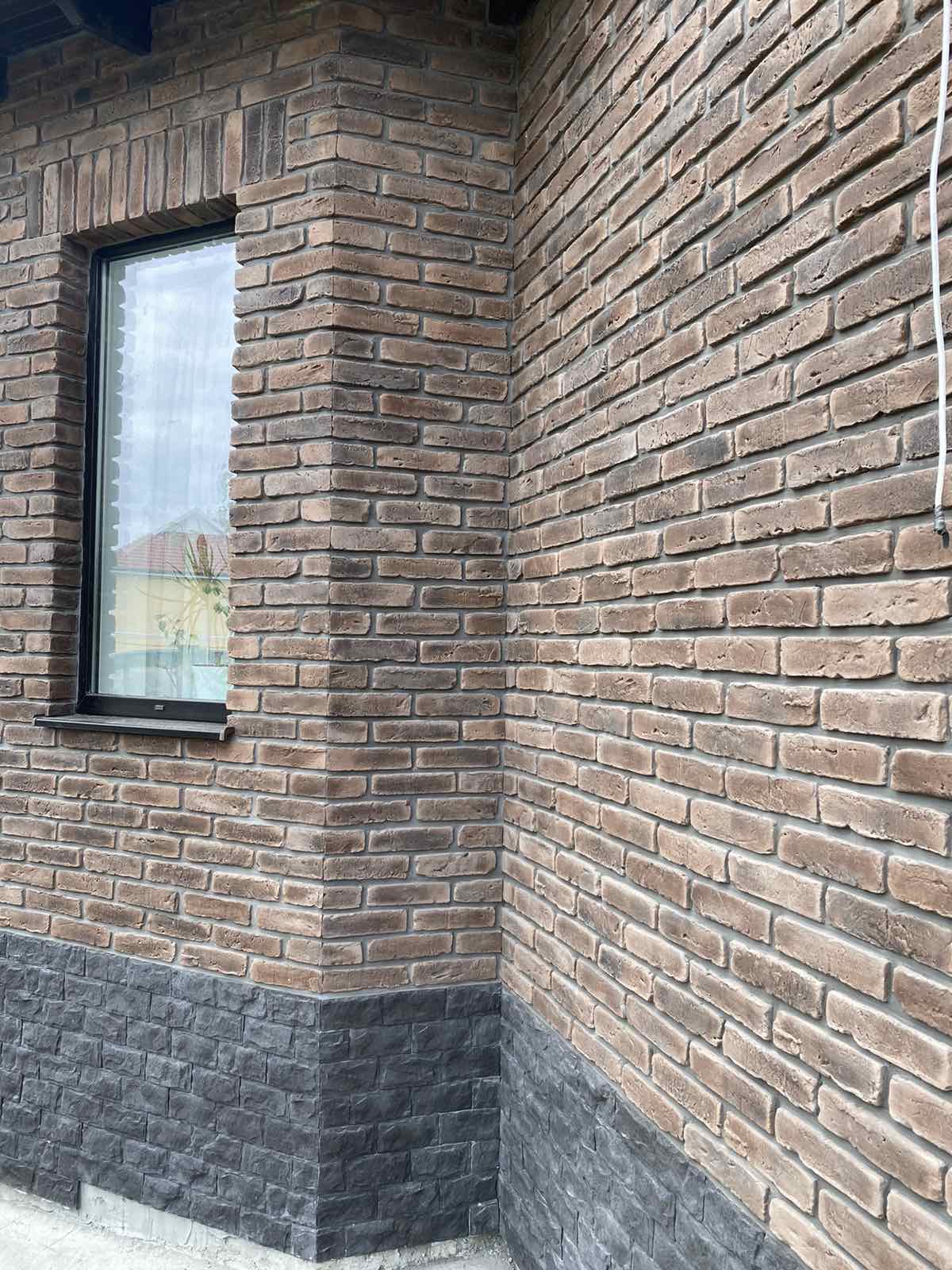 4.T Скандинавский кирпич 120-130*60-70*15 мм, декоративный камень для фасада и интерьера Petra