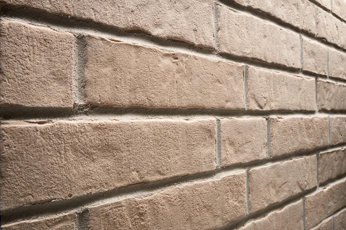 Клинкерная фасадная плитка облицовочная под кирпич Stroeher (Штроер) Zeitlos 351 kalkbrand рельефная, 400*71*14 мм