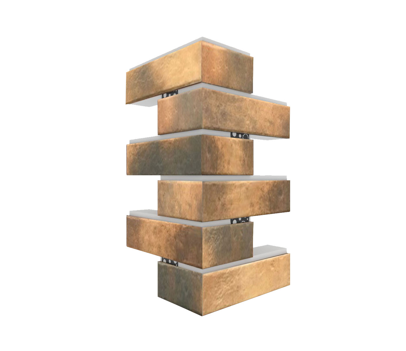 Retro Brick Curry угловая фасадная термопанель из пенополистирола ППС 40 мм, 0,17 м2 с клинкерной плиткой