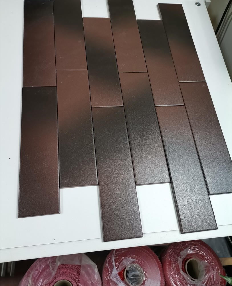 Амстердам Шейд коричнево-черная клинкерная фасадная плитка под кирпич 245*65*7 мм, керамин