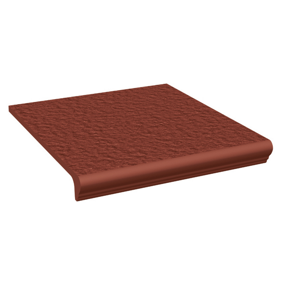 Клинкерная ступень флорентинер Natural Rosa противоскользящая с капиносом, терракотовый 330x300x11 мм