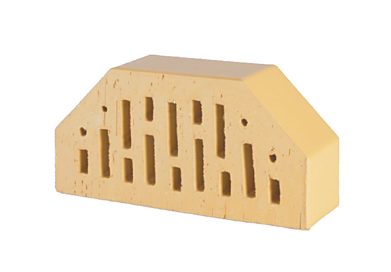 Lode SARMITE F7 гладкий, 250*120*65 мм, Кирпич фигурный пустотелый, желтый