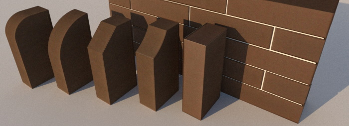 Кирпич фигурный полнотелый Lode Brunis F22 гладкий, 250*120*65 мм