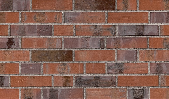 Кирпич облицовочный Клинкерный ABC 8554 Schleswig blau-bunt Kohlebrand Fußsortierung 55NF 240*71*55 мм