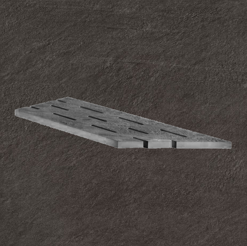 Тротуарная плитка Черная Lastra. Спец. Элемент-Решетка Угловая Пс 20x60 Лэндстоун Найт \ Landstone Night Griglia Angolo Dx 200х600х20мм