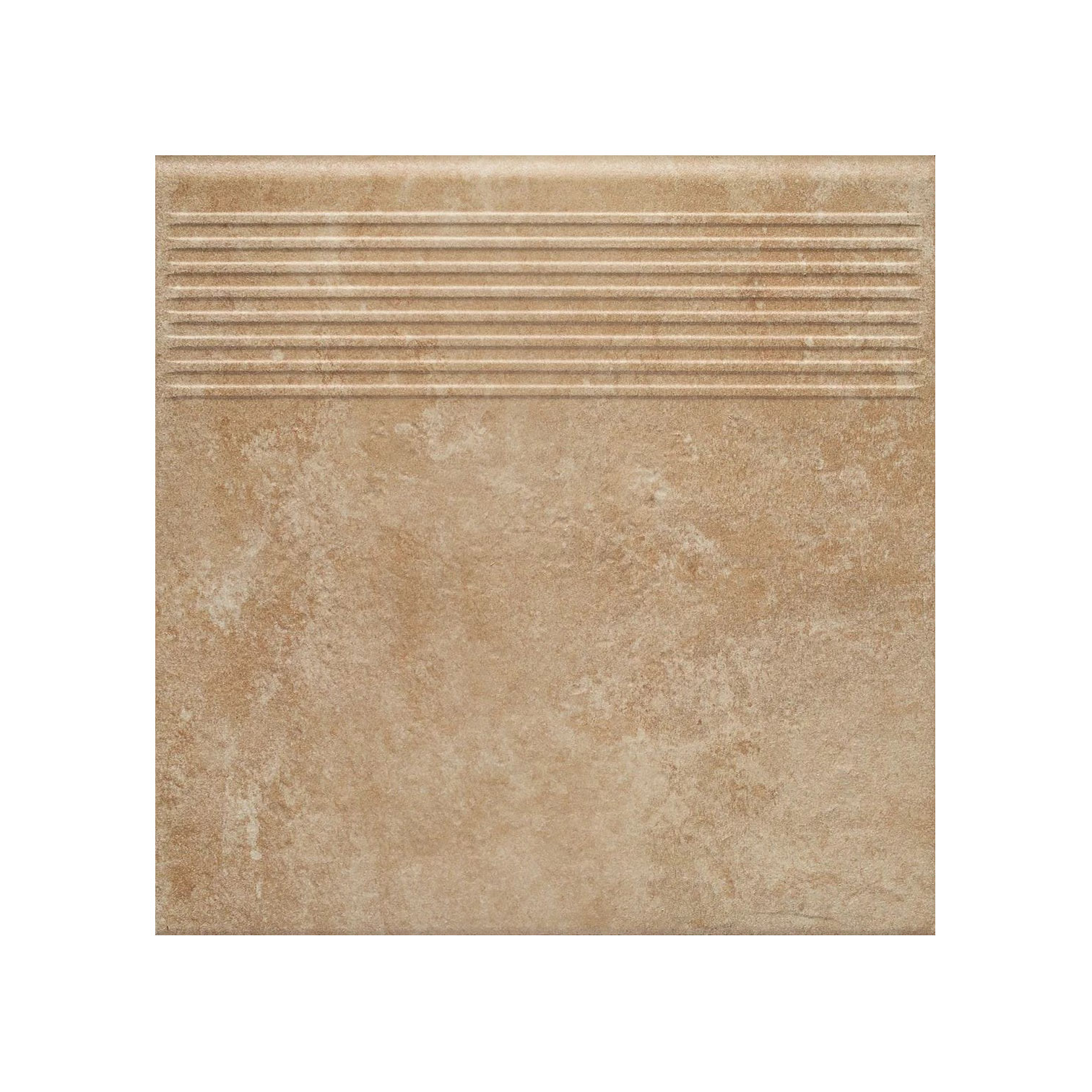 Ilario Beige клинкерная ступень с насечками противоскользящая 300x300x11 мм