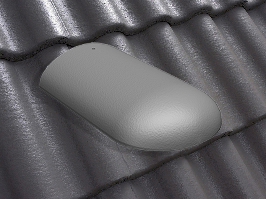 Конечная хребтовая черепица натуральная цементно-песчаная Classic графит 48, Kriastak Baltic tile