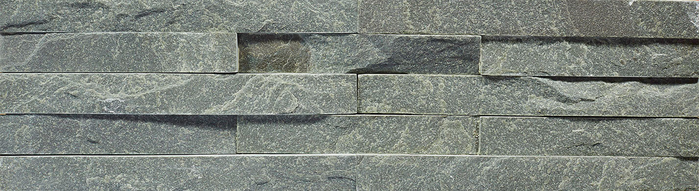 Сланец Зеленый 600*150*10-20 мм, натуральный камень для фасада и интерьера BD