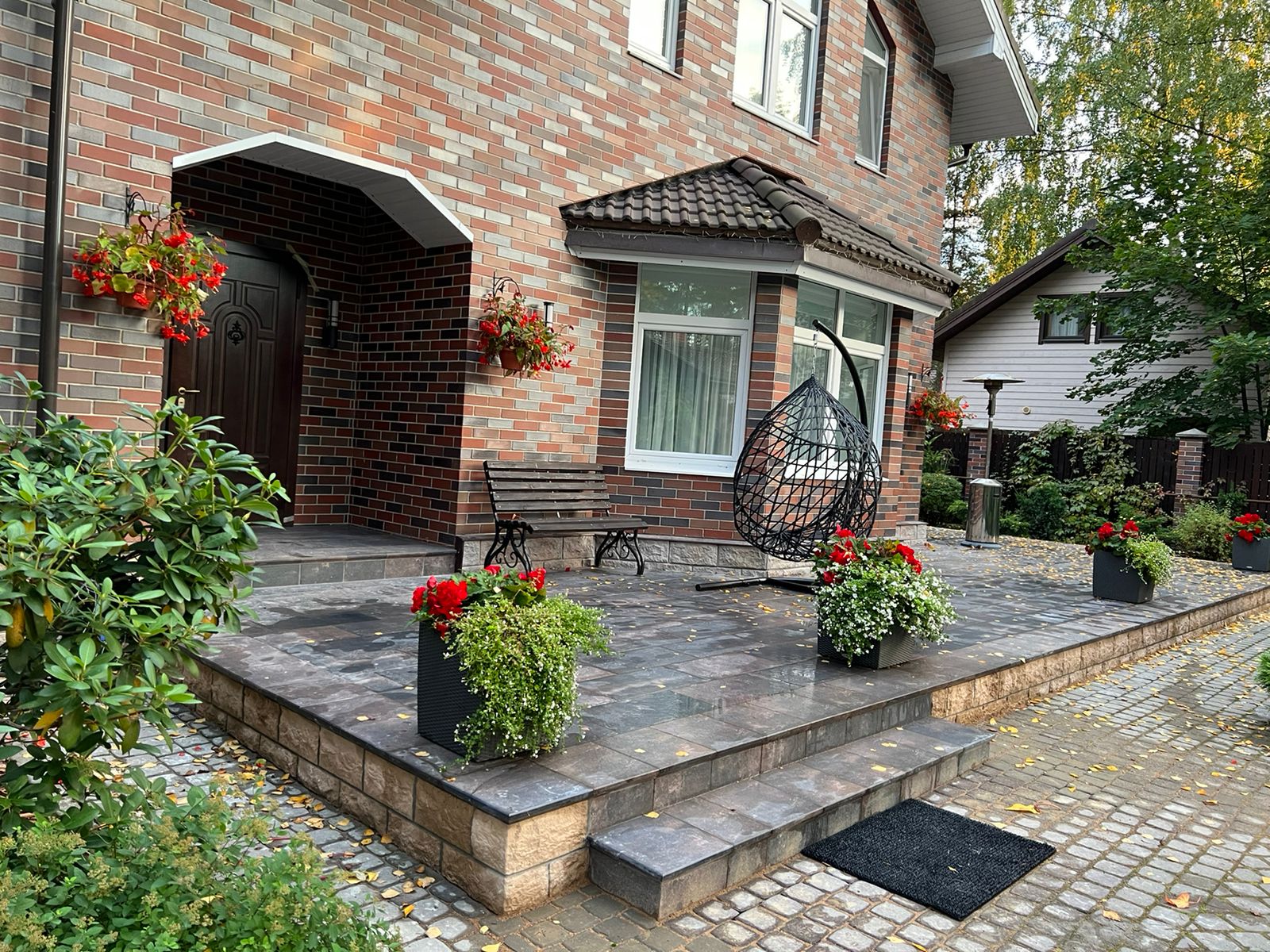 Клинкерная ступень флорентинер Scandiano Brown противоскользящая с капиносом, коричневый 330x300x11 мм