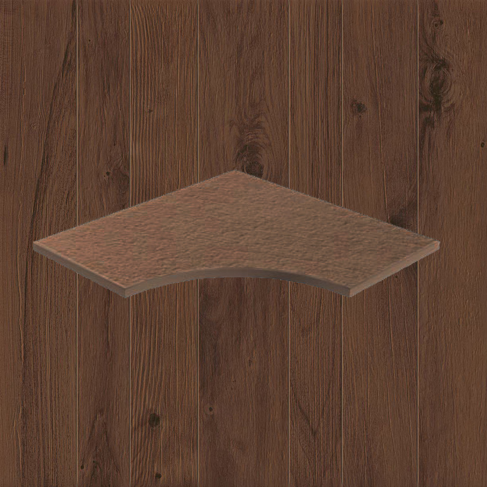 Тротуарная плитка Дерево Lastra. Спец. Элемент- Бортик Изогнутый Закругленный 30 Фрейм Оак \ Frame Oak Bordo Curvilineo Round 30 300х600х20мм