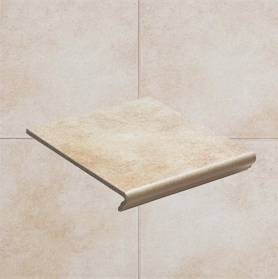 Клинкерная ступень флорентинер противоскользящая плитка  EURAMIC CADRA 520 sare 340*294*10 мм