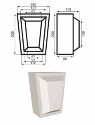 ЗАМКОВЫЙ КАМЕНЬ для отделки окон Фасада и Интерьера - лепнина, декор из пенополистирола ЗВ-200/4 200*110*160 мм