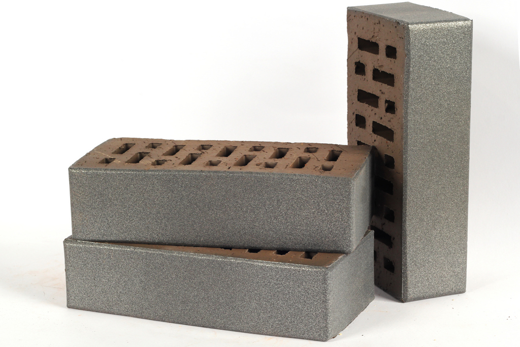 Lode CENTAUR гладкий, 250*120*65 мм, Печной Кирпич керамический пустотелый, серебристый