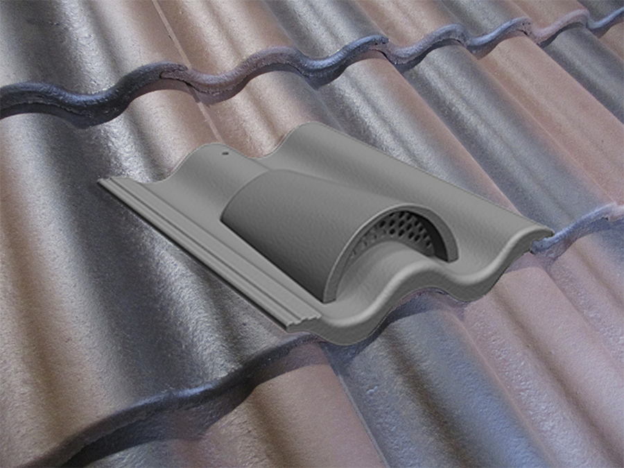 Вентиляционная черепица натуральная цементно-песчаная Antik коричневый 85, Осенний лист Kriastak Baltic tile