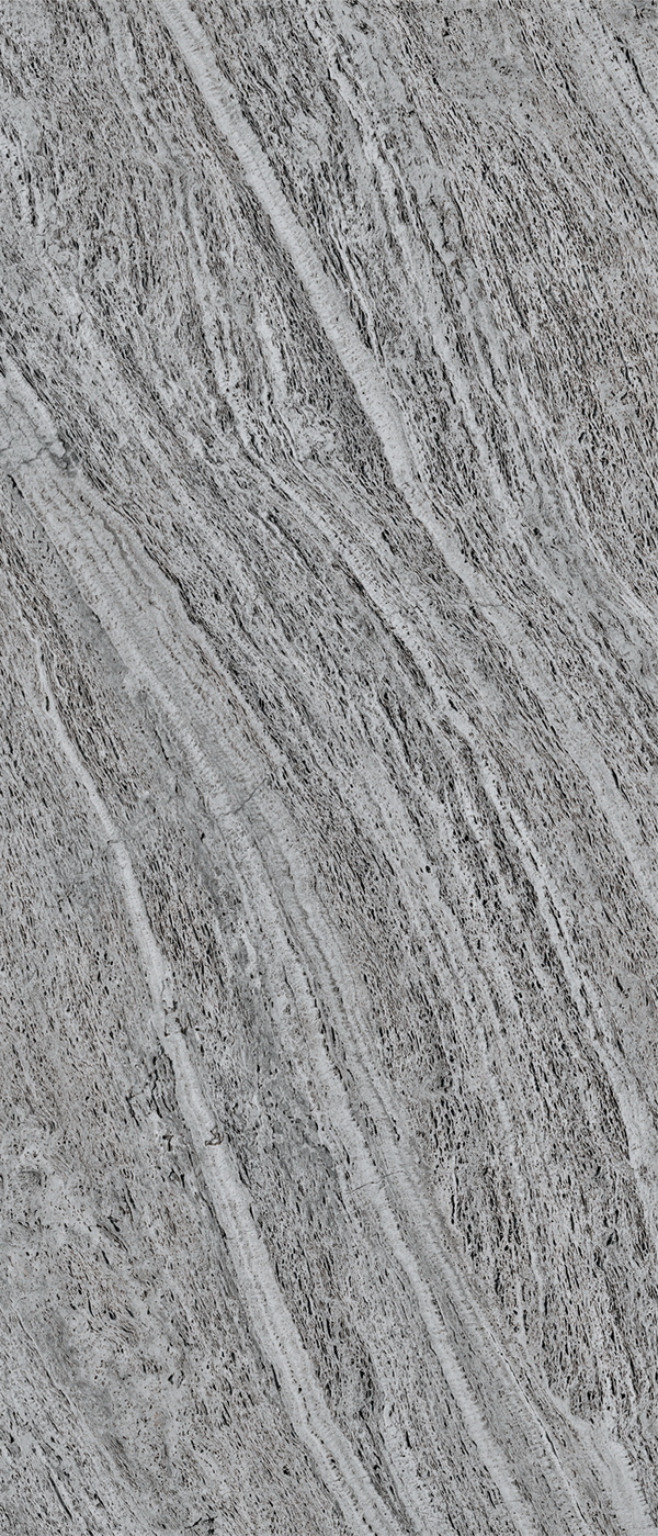 Oceanic Travertine Ink Cloud Grey-2 (серо-графитовый травертин с мягкой облачной текстурой) — гибкий камень 2800×1200 мм