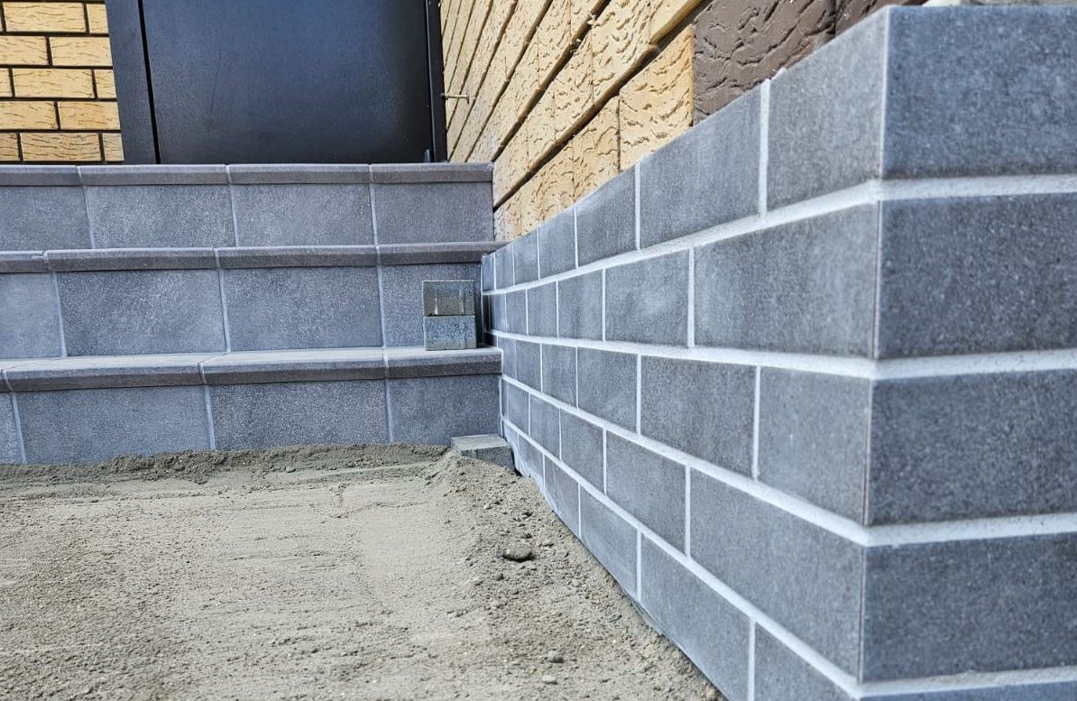 Клинкерная ступень флорентинер Mattone Sabbia Grafit противоскользящая с капиносом, серый 330x300x11 мм