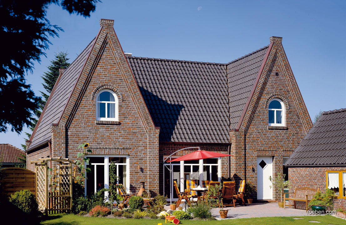 Керамическая черепица рядовая Roben Limburg антрацит ангоб