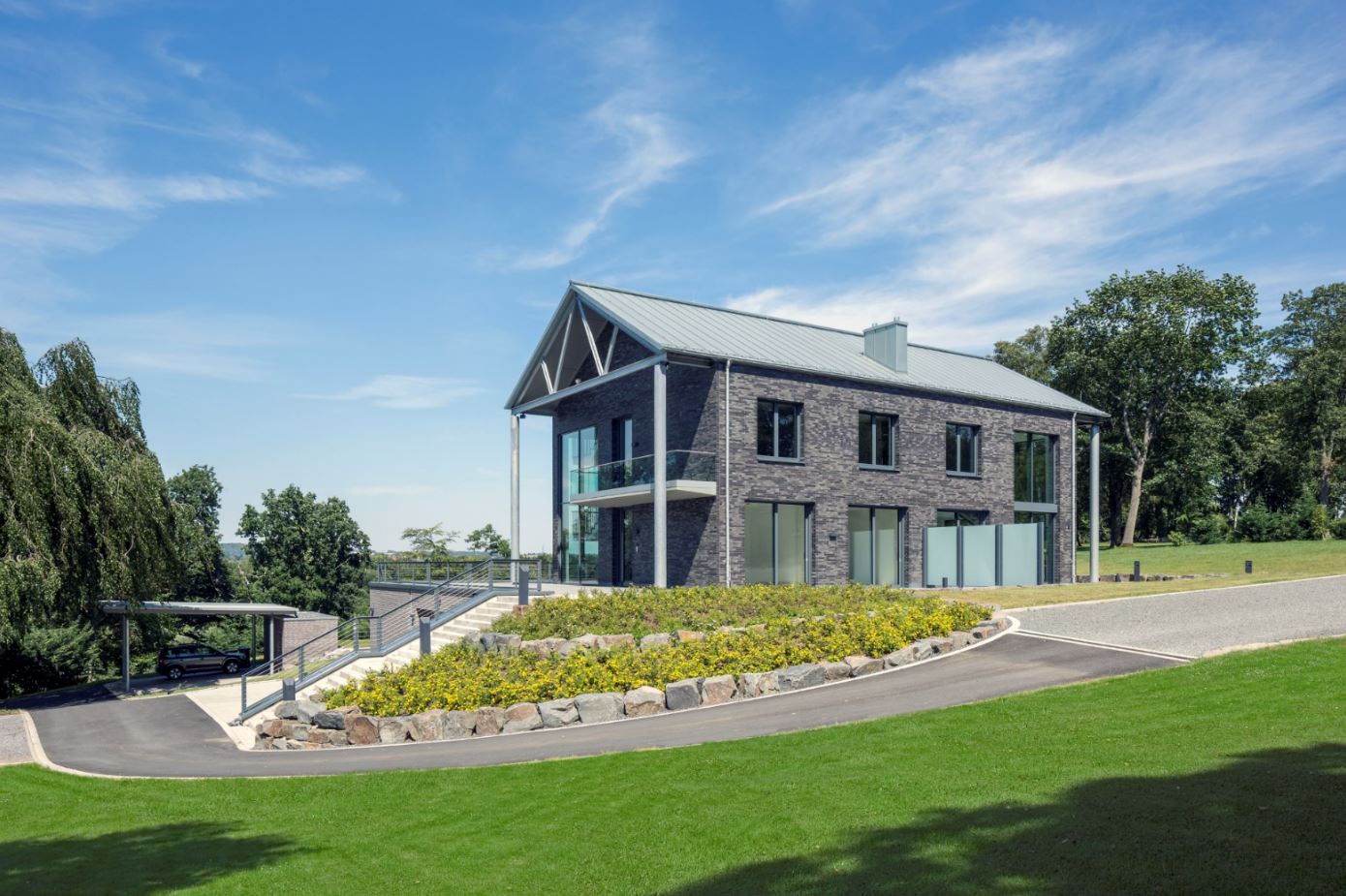 Кирпич облицовочный Клинкерный ригельный Langformat ABC 1030 Atlantis anthrazit-grau glatt DF 365*115*52 мм