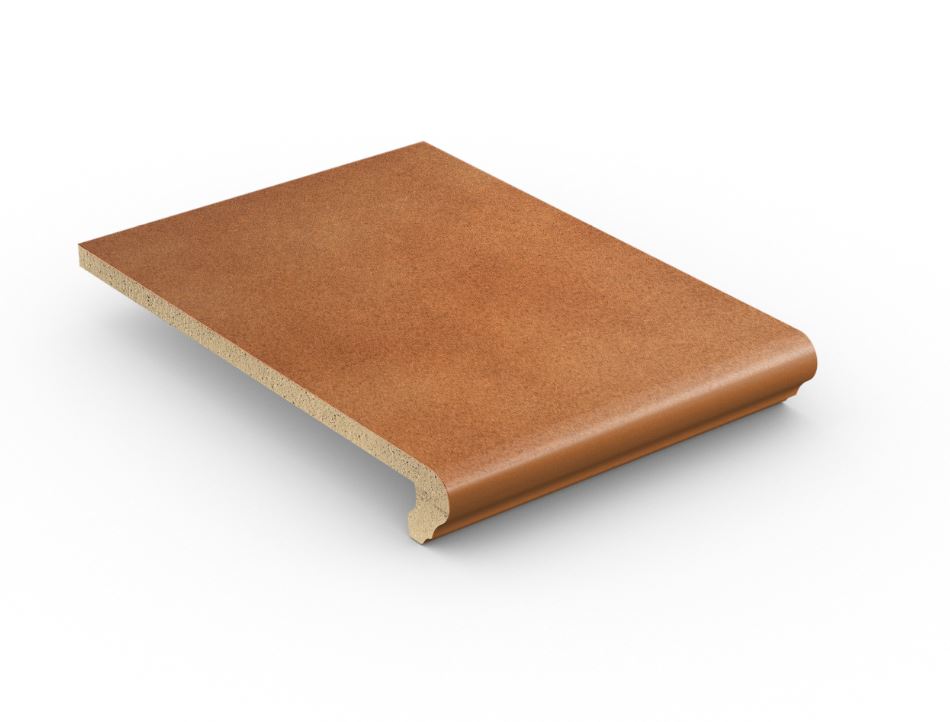 Клинкерная ступень флорентинер противоскользящая плитка Stroeher KERAPLATTE DURO 804 bossa 340*240*12 мм