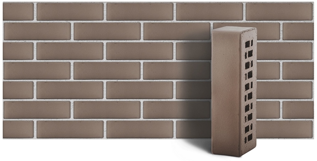 Кирпич лицевой клинкерный ЛСР пустотелый "Стокгольм" гладкий M300, 250*85*65 мм