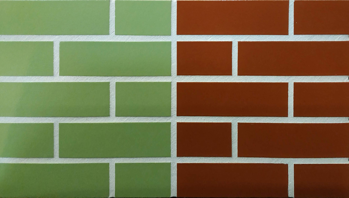 Gruen 400 зеленая, 240*71*10 мм, Глазурованная клинкерная фасадная плитка облицовочная под кирпич ABC