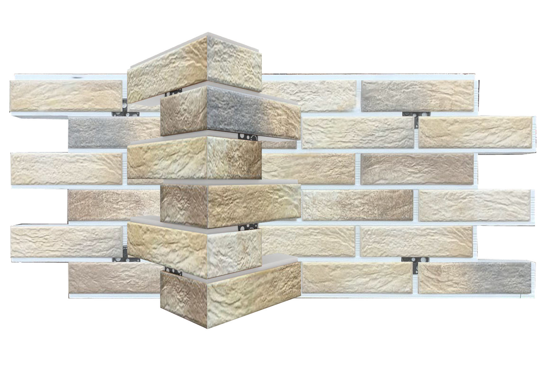 Loft Brick Masala угловая фасадная термопанель из пенополистирола ППС 40 мм, 0,17м2