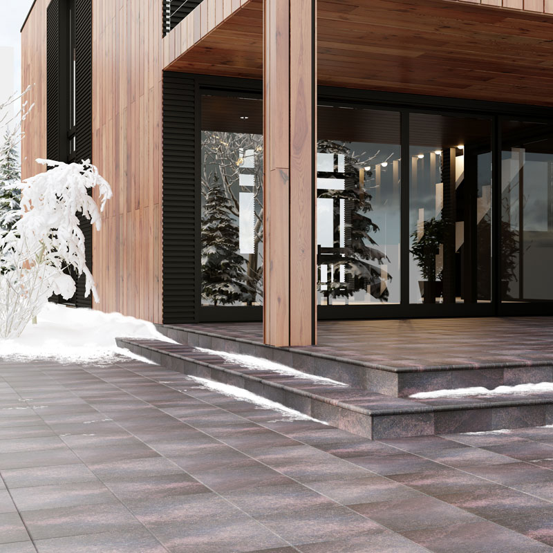 Stone FLAME Exagres 330*330*12 мм, клинкерная ступень флорентинер- с капиносом, противоскользящая