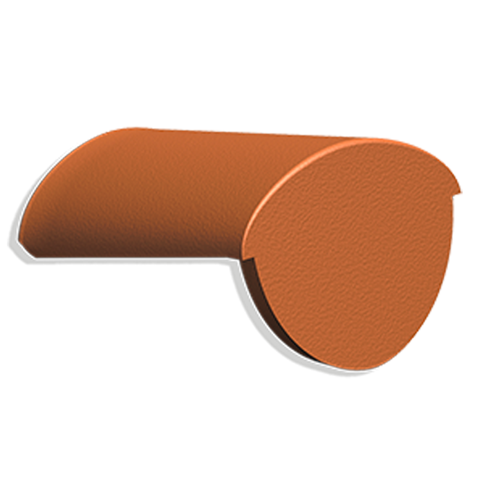 Конечная коньковая черепица натуральная цементно-песчаная Antik кирпично-красный 29, Kriastak Baltic tile