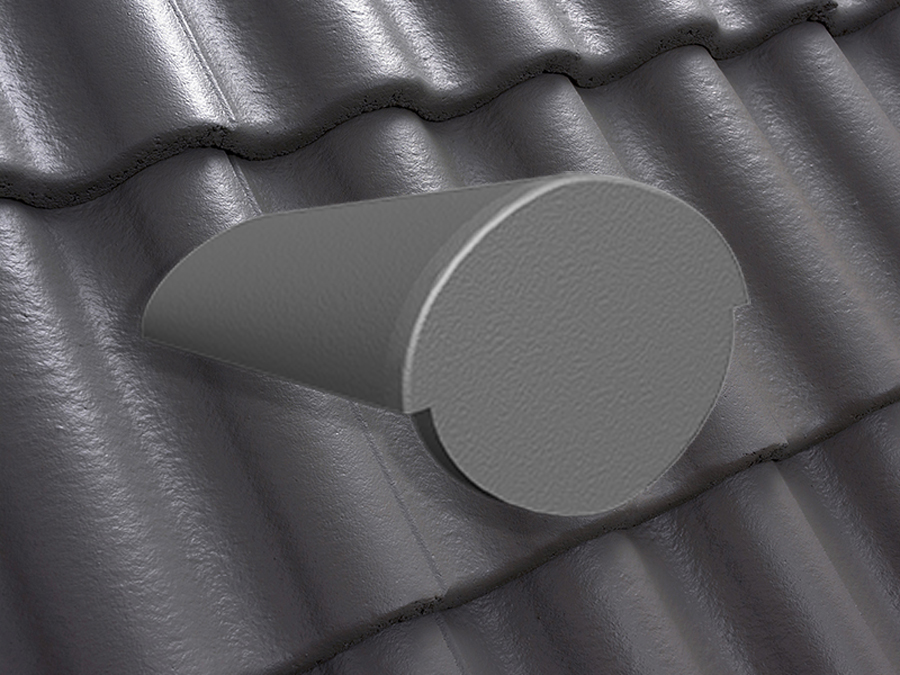 Начальная коньковая черепица натуральная цементно-песчаная Classic графит 48, Kriastak Baltic tile