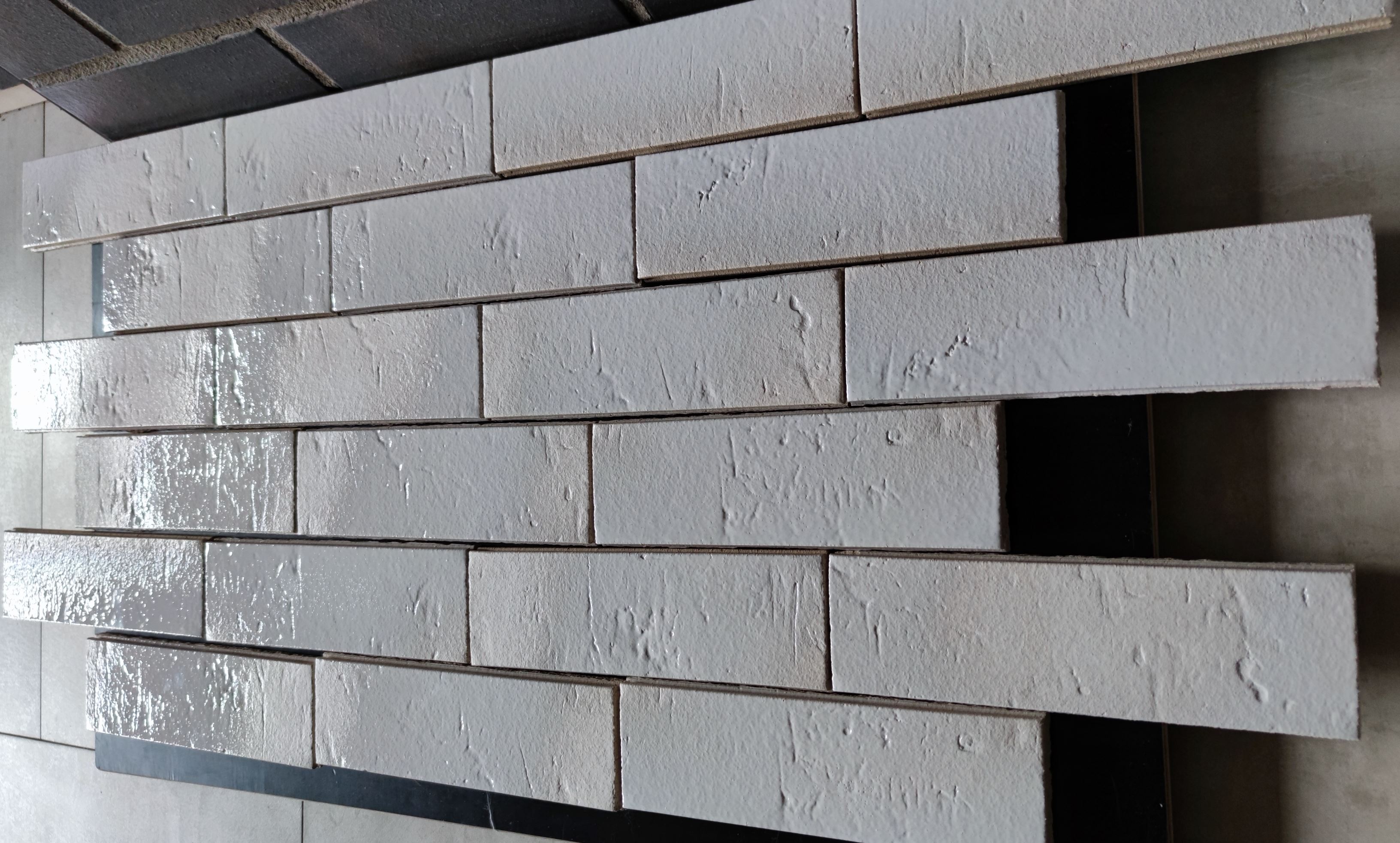Белый перламутр  240х71х14 Клинкерная фасадная плитка облицовочная под кирпич для ВентФасада с затиркой шва