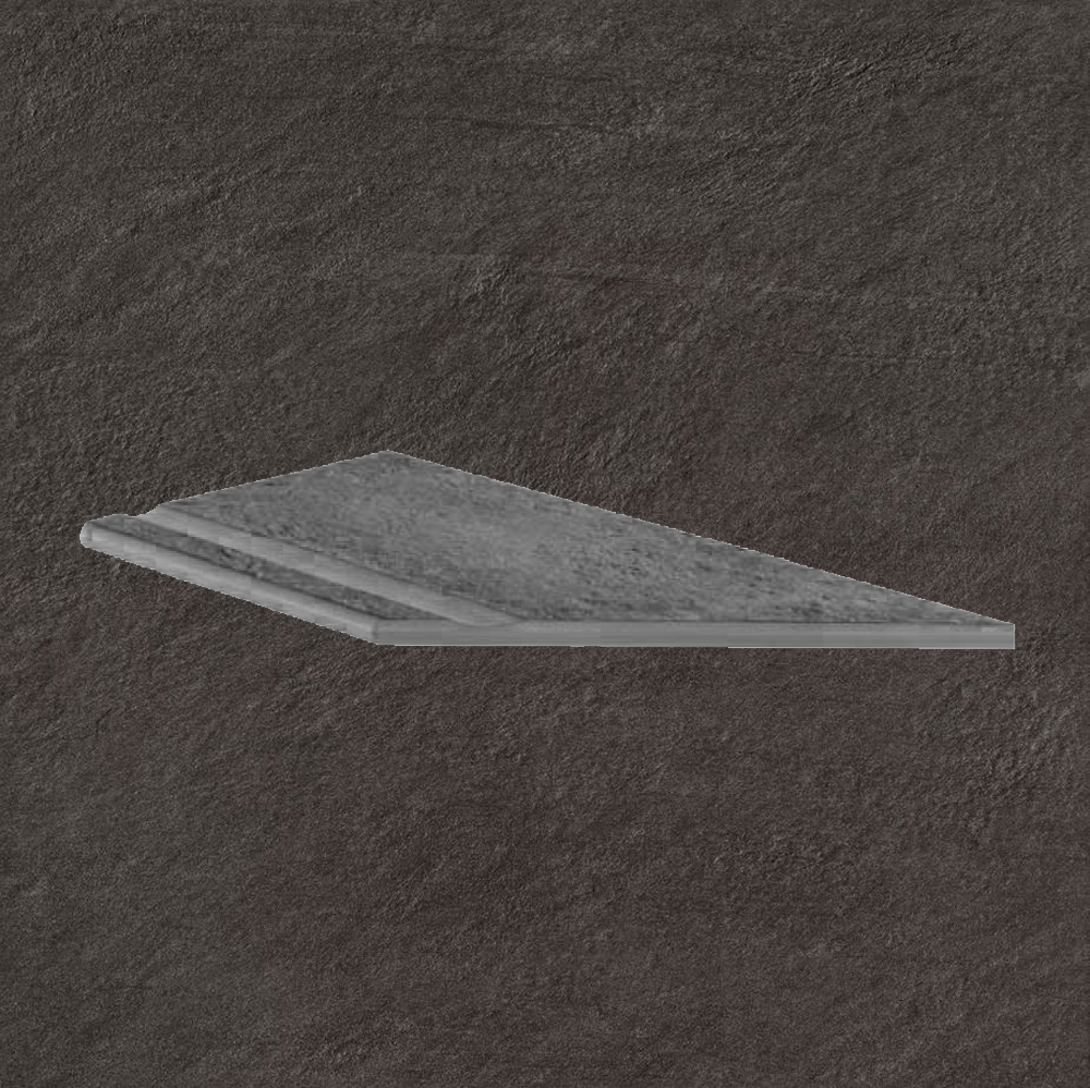 Тротуарная плитка Черная Lastra. Спец. Элемент- Бортик Угловой Бассейн Пс 30x60 Лэндстоун Найт \ Landstone Night Piscina Angolo Dx 300х600х20мм