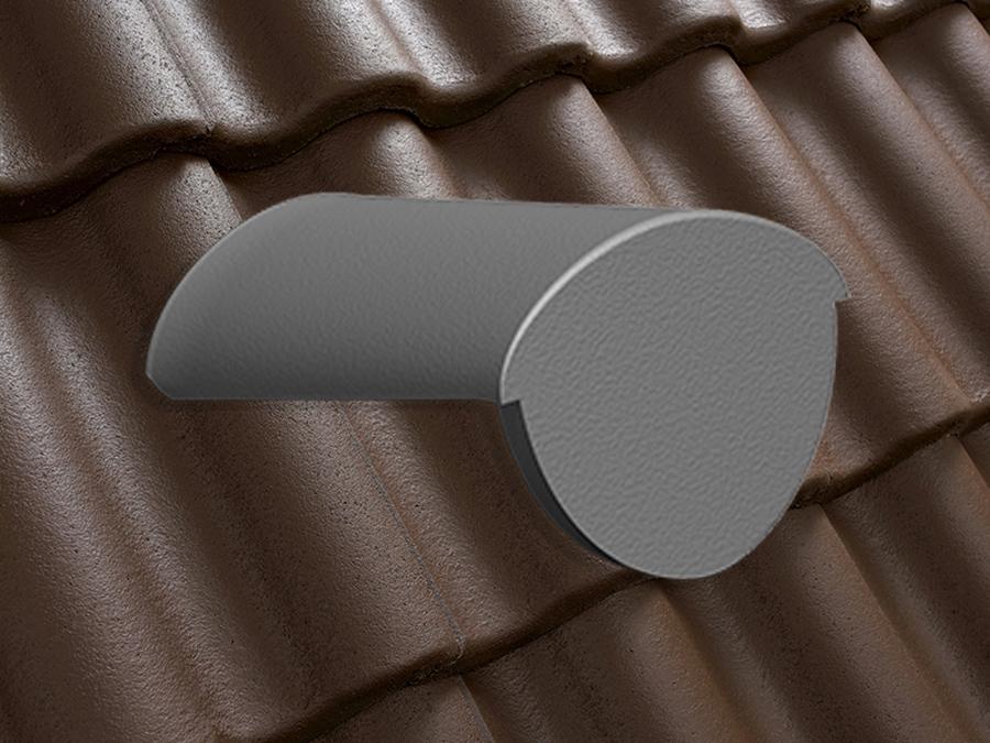 Конечная коньковая черепица натуральная цементно-песчаная Classic коричневый 22, Kriastak Baltic tile