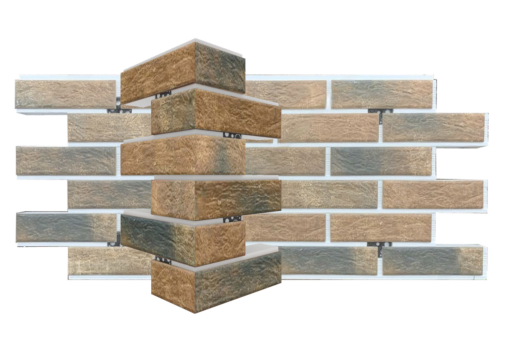 Loft Brick Chili фасадная угловая термопанель из пенополистирола ППС 40 мм, 0,17м2 с клинкерной плиткой