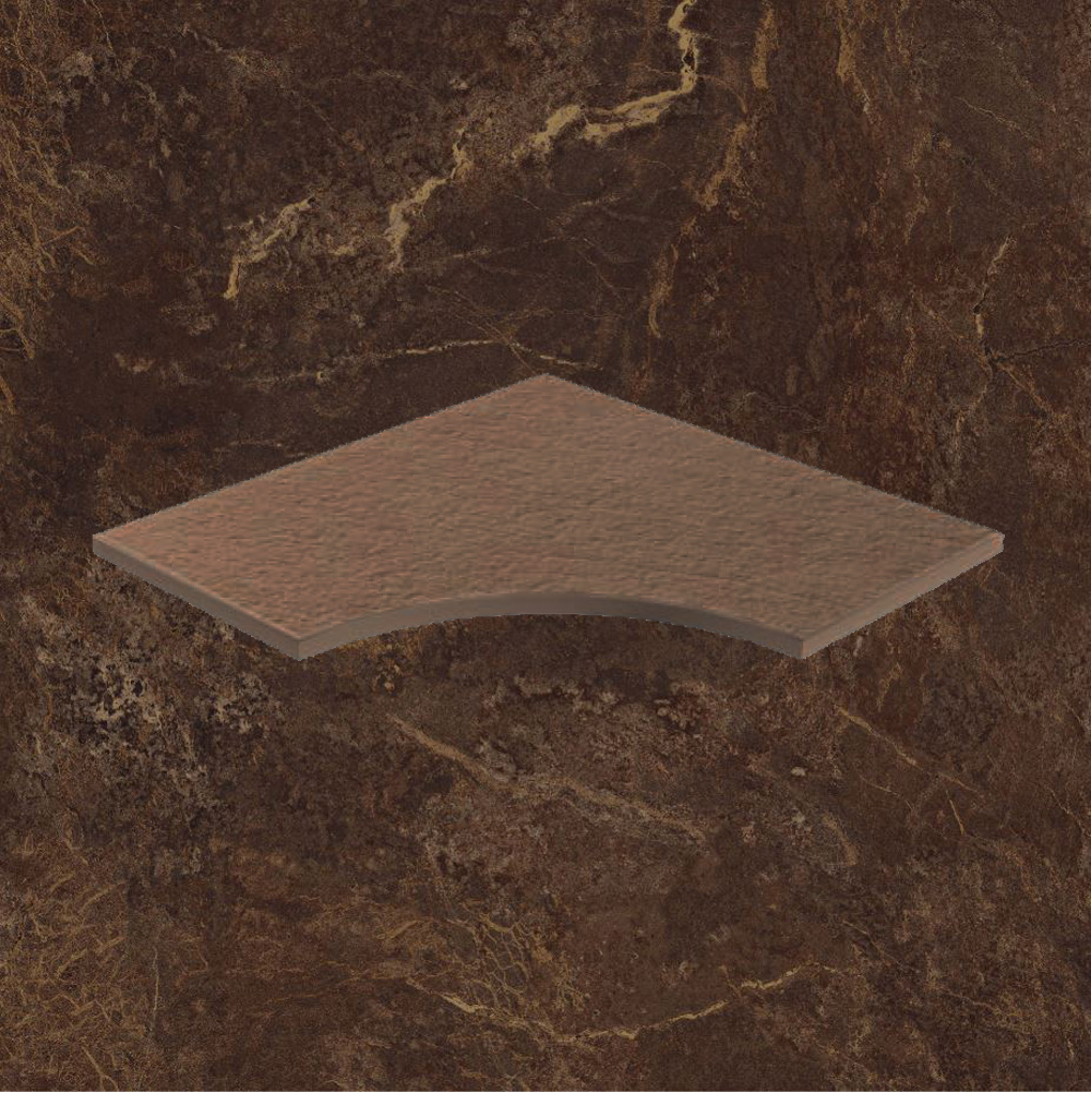 Тротуарная плитка Коричневая Lastra. Спец. Элемент- Бортик Изогнутый Закругленный 30 Форс Фэнси \ Force Fancy Curvilineo Round 30 300х600х20мм