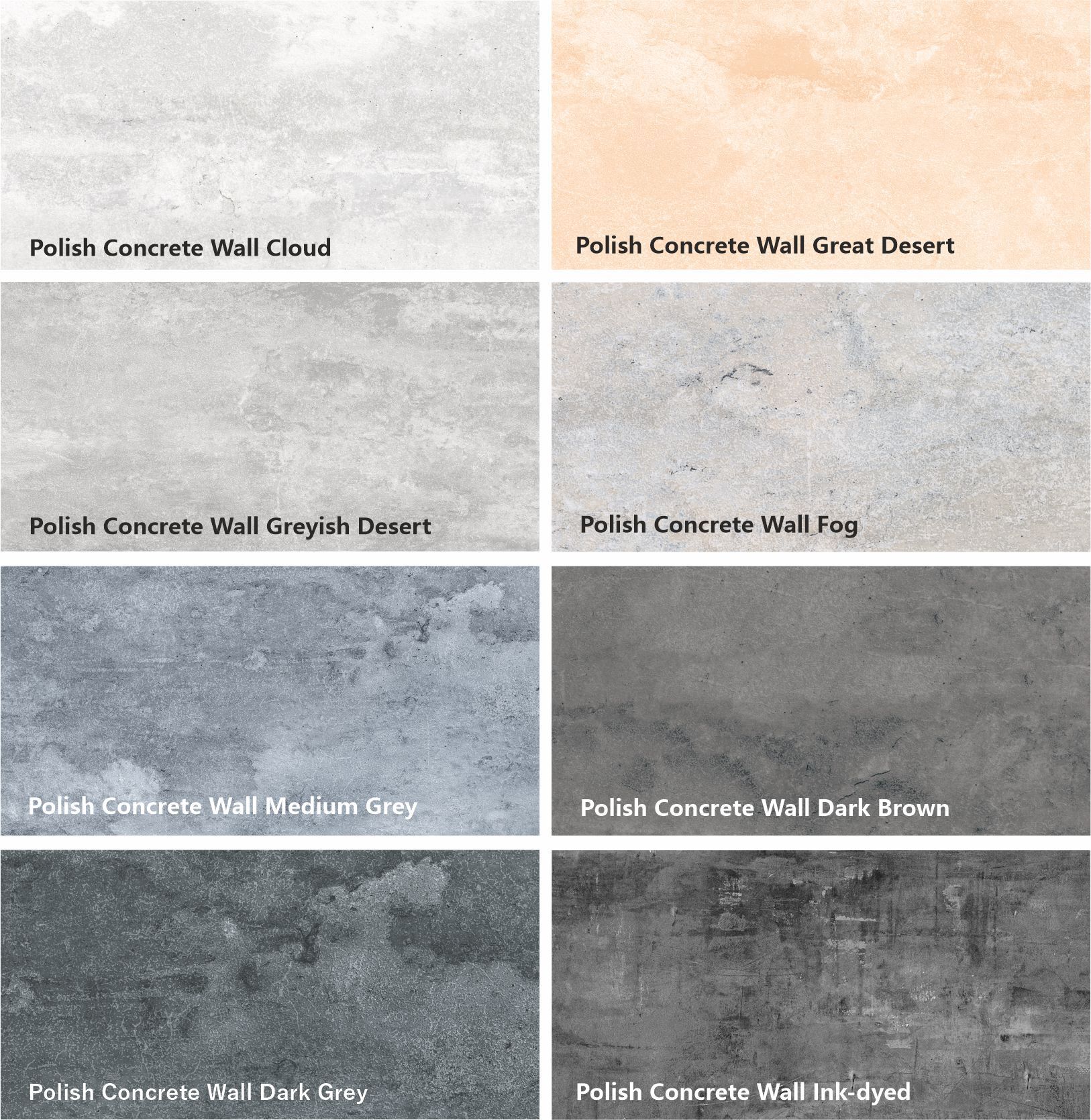 Polish Concrete Wall Fog (бетон светлого тумано-серого оттенка с гладким матовым эффектом)  гибкий камень 1200×600 мм