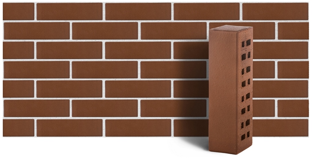 Кирпич лицевой клинкерный ЛСР пустотелый "Эдинбург" гладкий M300, 250*85*65 мм