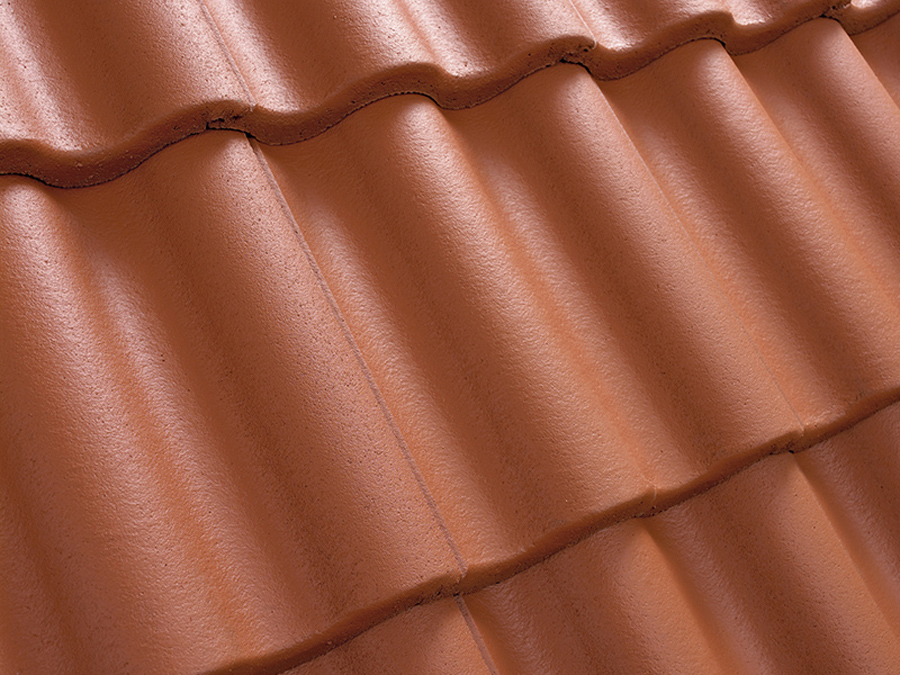 Натуральная цементно-песчаная черепица рядовая Classic кирпично-красный 24, Kriastak Baltic tile