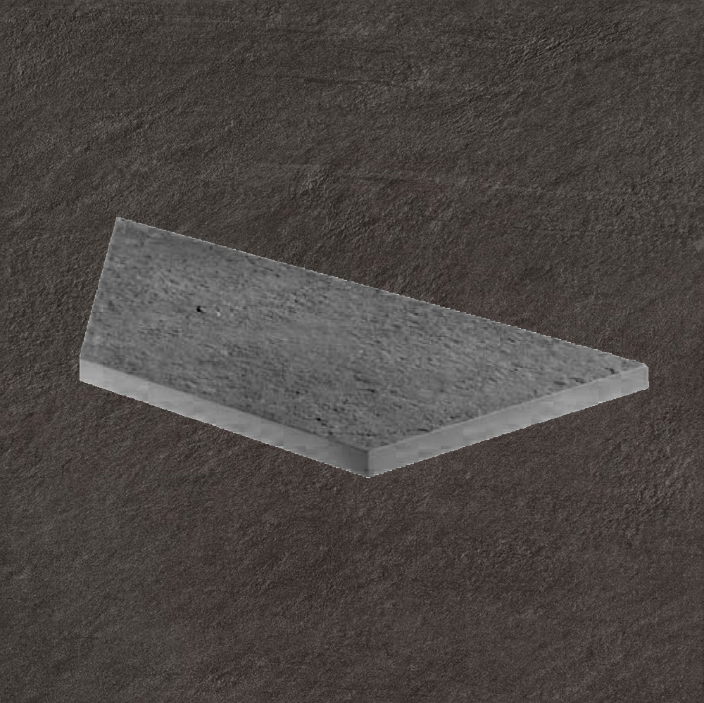 Тротуарная плитка Черная Lastra. Спец. Элемент- Бортик Угловой Лс Лэндстоун Найт \ Landstone Night Lineare Angolo Sx 300х600х20мм