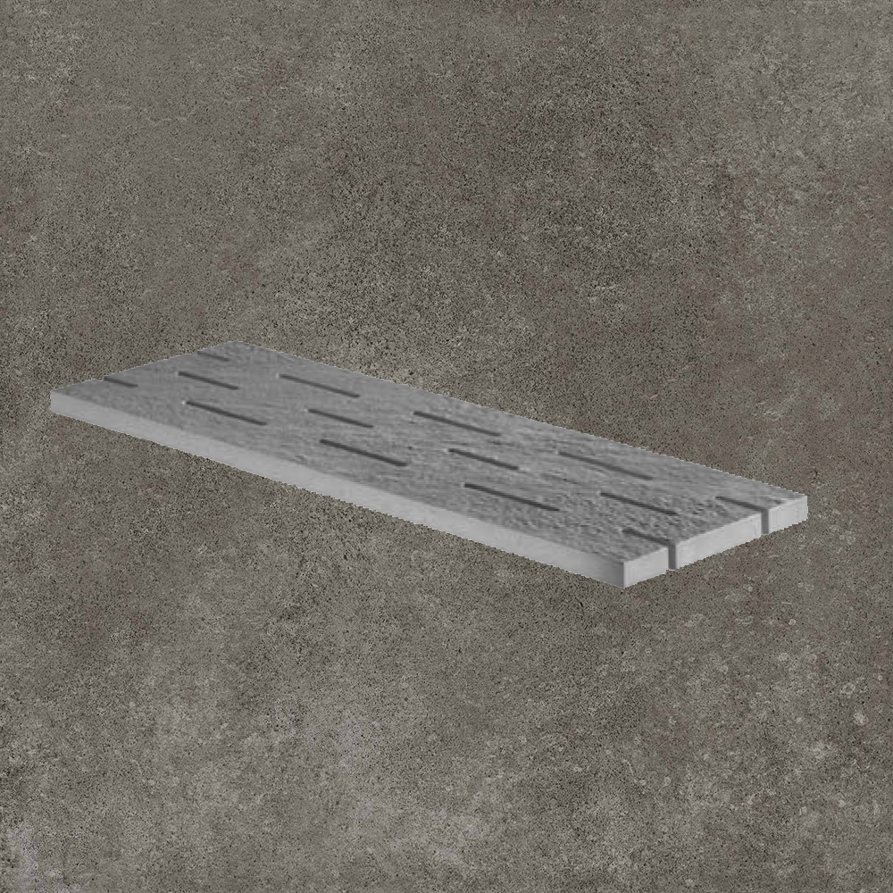 Тротуарная плитка Серая Lastra. Спец. Элемент- Решетка 20x60 Дрифт Грей \ Drift Grey Griglia 200х600х20мм