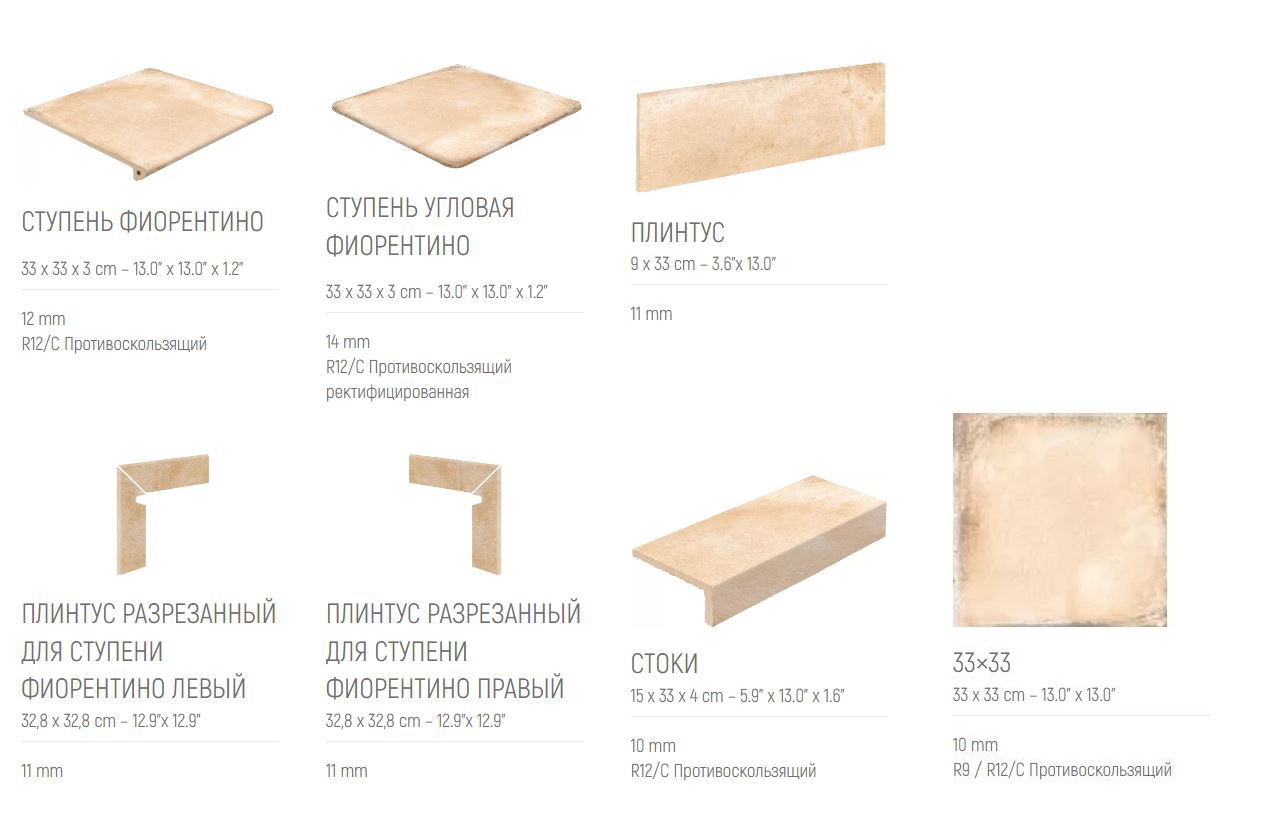 Alhamar PAJA Exagres 330*330*12 мм, клинкерная ступень флорентинер- с капиносом, противоскользящая