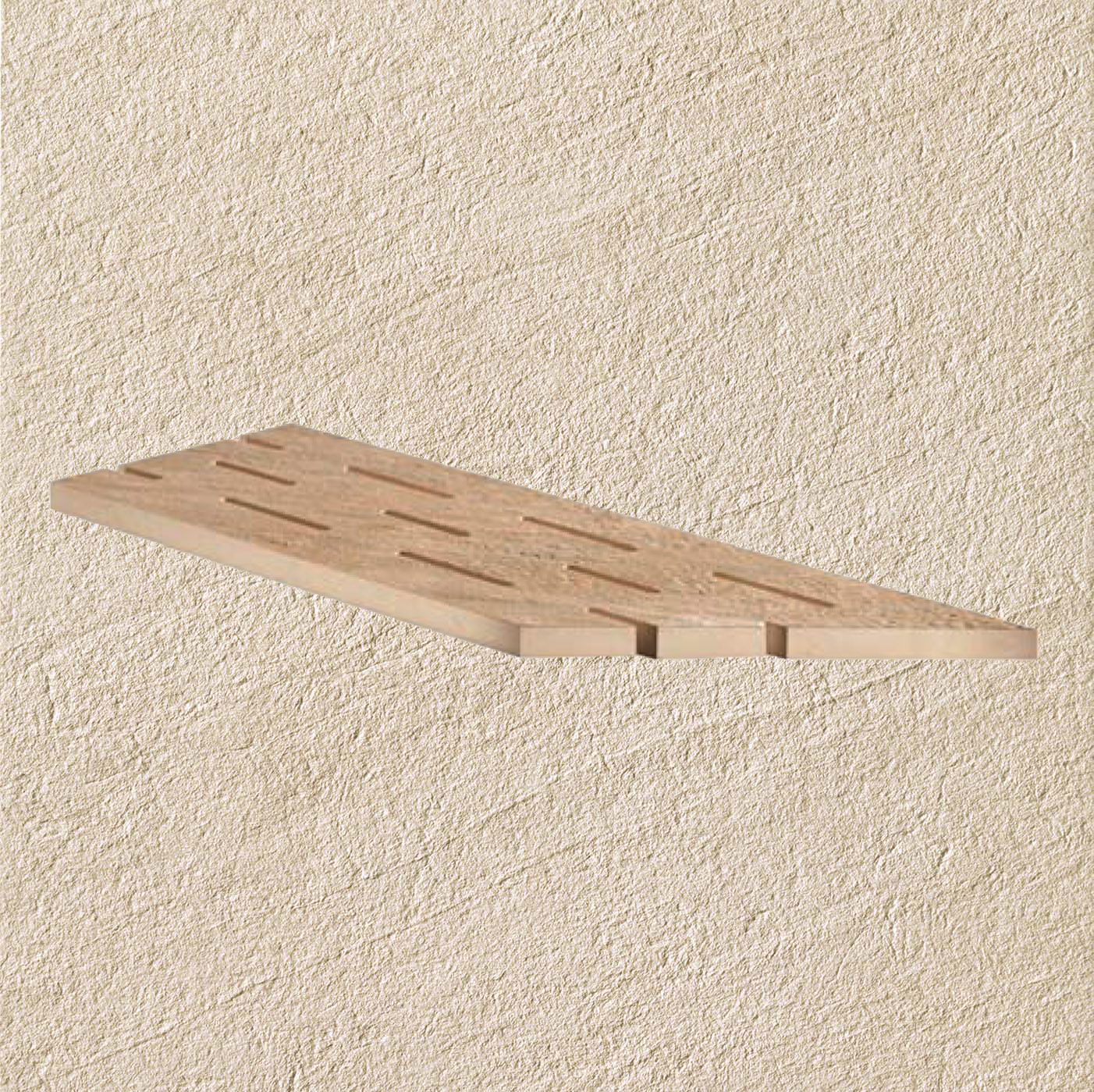 Тротуарная плитка Бежевая Lastra. Спец. Элемент-Решетка Угловая Пс 20x60 Клиф Бьянко \ Cliff Bianco Griglia Angolo Dx 200х600х20мм