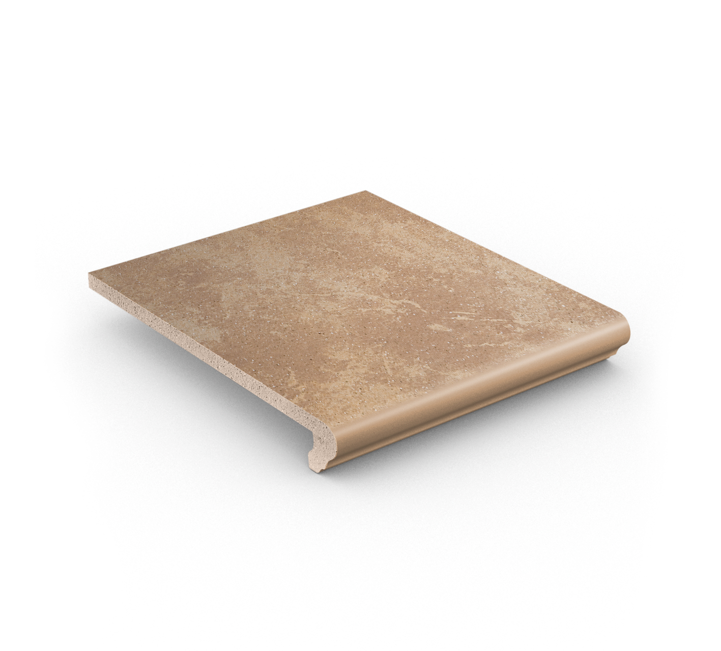 Клинкерная ступень флорентинер противоскользящая плитка Stroeher KERAPLATTE ROCCIA 835 sandos 340*294*12 мм